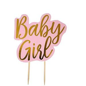 Pink Baby Girl Shower Cake Topper